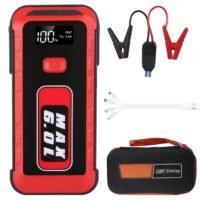 Car Jump Starter Booster 2500A Peak Battery Charger Power Bank w/ LED Flashlight