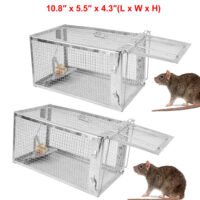 2 Packs Animal Live Trap Cage for Squirrel Chipmunk 10.6"x5.5"x4.3"