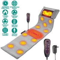 Heated Massage Mat + Cushion Electric Full Body Back Heat Vibration Massage Pad