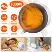 1000W Electric Space Heater Ceramic Heating Fan Heating Fan Low Noise 3 Modes US
