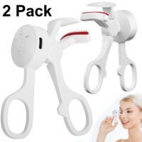 2 Pack Heated Eyelash Curler Tool for Women Type-C Rechargeable 3 Heating Modes