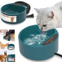 74OZ Heated Pet Bowl Dog Water Thermal-Bowl Cat Rabbit Heating Water Dish Feeder