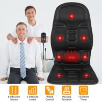 Car Heated Massage Seat Cushion Lumbar Back Neck Massager Chair Pad